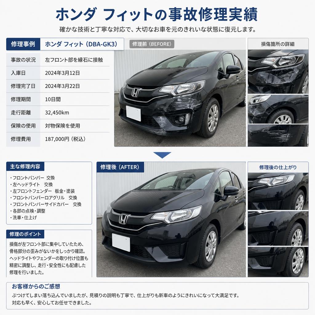 ホンダフィットの修理事例