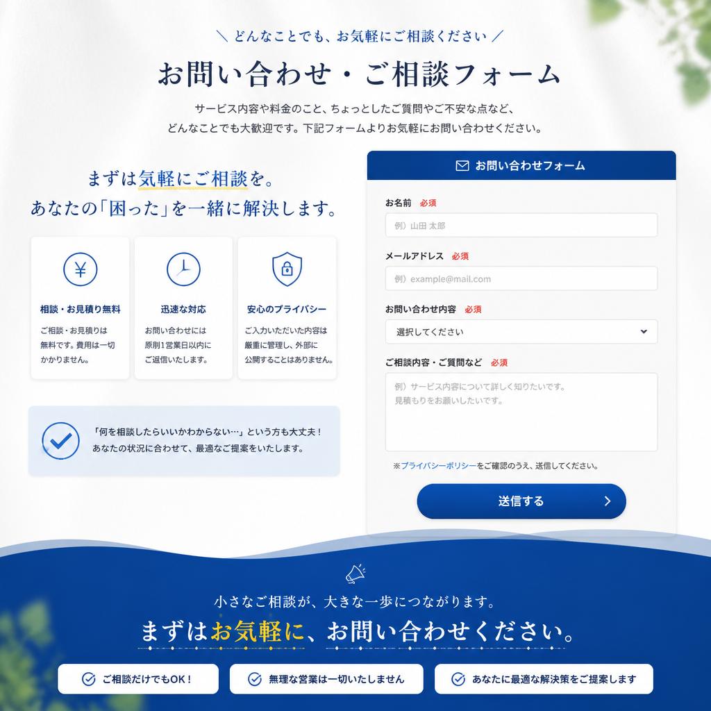 今すぐお問い合わせを！