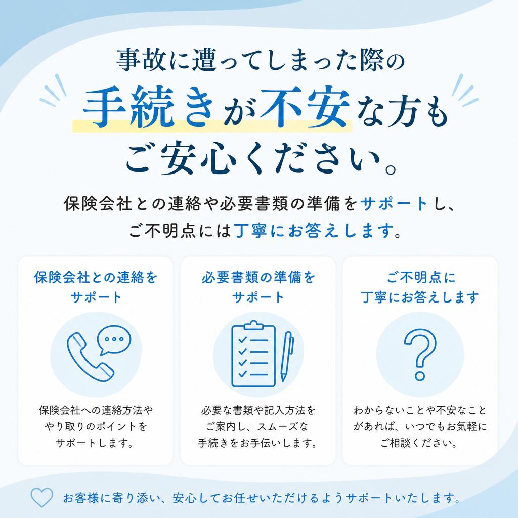 事故後の手続きが不安...